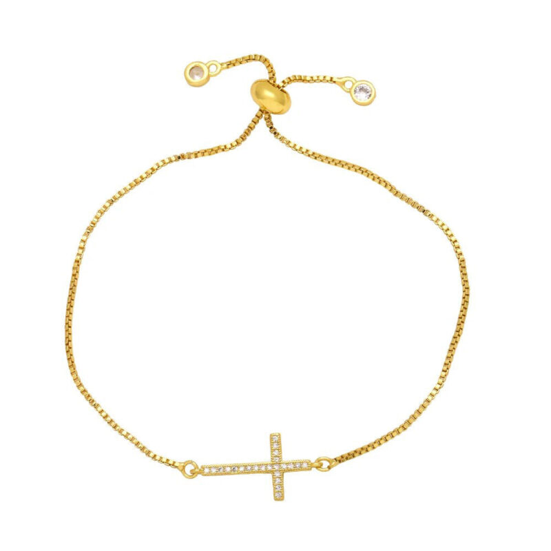 Sliding Clasp Cross Bracelet