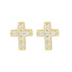 Small Gold Cross Earrings