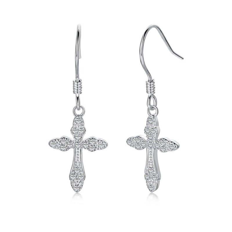 Sparkling Cross Earrings - Image 4