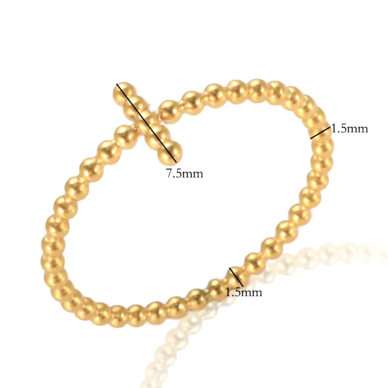 Spherical Bead Cross Ring - Image 3