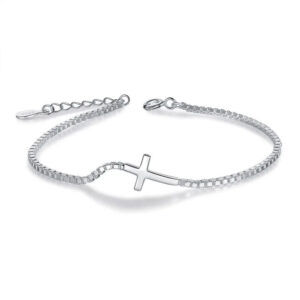 Square Link Chain Cross Bracelet