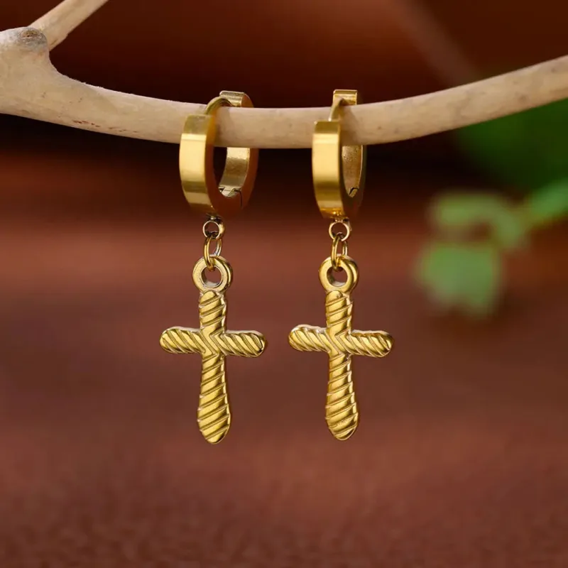 Twisted Cross Earrings - Image 2