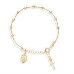 Virgin Mary Bracelet with Hanging Cross