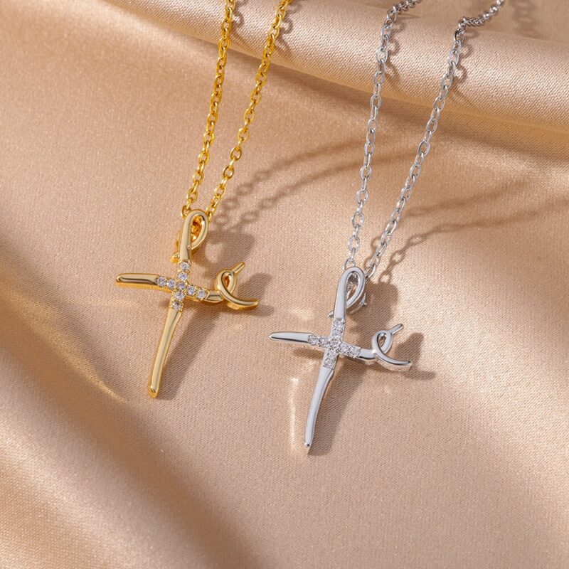 Wavy Cross Necklace - Image 3