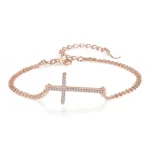 Women's Cross Bracelet Double Chain Style